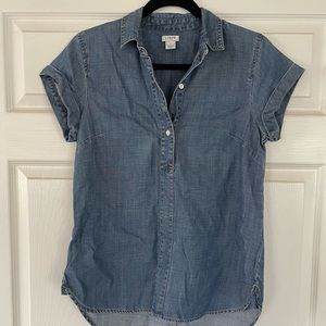 Women’s JCrew denim short sleeve blouse